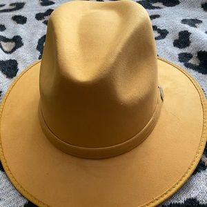 Lizette Suede Fedora Hat mustard